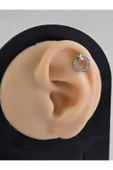 Halka X Artı Model Kıkırdak Piercing Tragus Helix Silver Gümüş Renk Küpe - 3