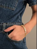 Elmas Model Zincir detaylı Çelik Bileklik thumbnail 1