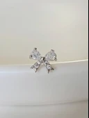 Fiyonk Kurdela Model Kıkırdak Piercing Tragus Helix Silver Gümüş Renk Küpe - 1