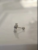 Fiyonk Kulak Model Kıkırdak Piercing Tragus Helix Silver Gümüş Renk Küpe - 3