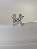 Fiyonk Kulak Model Kıkırdak Piercing Tragus Helix Silver Gümüş Renk Küpe - 1
