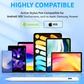 Mıknatıslı Stylus Kapasitif Dokunmatik Kalem Tüm Cihazlar Telefon ile Uyumlu Çizim Tasarım Tablet Kalemi - 7