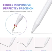 Mıknatıslı Stylus Kapasitif Dokunmatik Kalem Tüm Cihazlar Telefon ile Uyumlu Çizim Tasarım Tablet Kalemi - 9