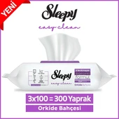 Sleepy Easy Clean Orkide Bahçesi Yüzey Temizlik Havlusu 3x100 (300 Yaprak) - 1