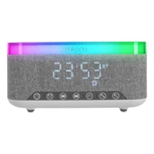 Mikado MD-W8 1200mAh 10W Gri Bluetooth-Usb-Kablosuz Şarj RGB-Gece Lambası Özellikli Alarmlı Saat Speaker Mikado - 1