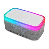 Mikado MD-W8 1200mAh 10W Gri Bluetooth-Usb-Kablosuz Şarj RGB-Gece Lambası Özellikli Alarmlı Saat Speaker Mikado - 2