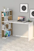 Çınar Kitaplıklı Çalışma Masası Beyaz Çam - 3