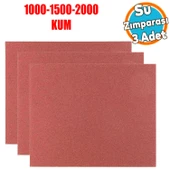 Araç Otomotiv Far Temizleme Parlatma İnce Kalın Su Zımpara Seti Kağıt 1000-1500-2000 Kum (3 Adet) - 1