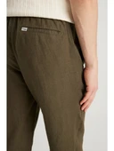 Wrangler %100 Keten Regular Fit Normal Kesim Normal Bel Düz Paça Haki Pantolon - 5