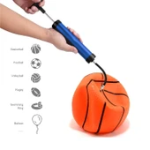 Bisiklet Pompa Seti 30 cm El Tipi Ayak Tutamaklı Hava Top Şişirme Plastik Başlıklı Borulu İğne Uçlu thumbnail 2