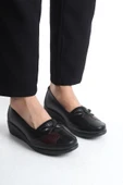 Kadın Önü Kurdele Detaylı Hafif Topuklu Rahat Taban Comfort Ayakkabı thumbnail 3