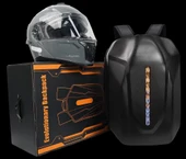 Prıme Karbon, Motorcu Sırt Çantası Ledli Sırt Çantası, Telefon Kontrol Kask Taşıma Çantası - 2