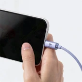 Baseus Crystal 2.4A USB-A to Lightning 1.2m Kablo - Mor - 6