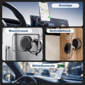 Zipax Xiaomi Redmi Note 7 8 8T 9 9s Pro Vakumlu Magsafe Destekli 360° Araç Telefon Tutucu K10A - 6