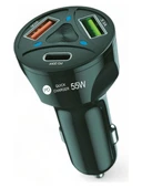 Zipax Casper VIA F30 -F30 Plus M30 M30 Plus Araç Şarj Aleti Başlığı 55W Pd+2xUSB CR10 thumbnail 1