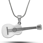 Özel Kutu ve Gümüş Bezi İle ​Gümüş Gitar Kolye - 1