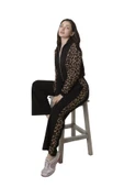 Looksense Kadın Leopar Garnili Siyah Takım 03000 thumbnail 4