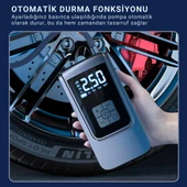 Polham 6000mAh Şarjlı 150PSİ Ultra Hızlı Lastik Şişirme Hava Kompresörü,Araç, Motosiklet, Bisiklet Pompası - 3