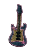 Aplike Ütü İle Yapışan Gitar Pembe Arma 5x3 cm - 1