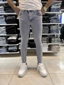Açık Gri Mavi Yıkamalı Skinny Fit Jean 451CslKe - 2
