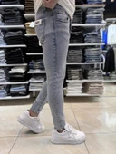 Açık Gri Mavi Yıkamalı Skinny Fit Jean 451CslKe - 4