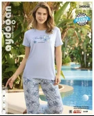 Aydoğan Kadın Mavi Viskon Kısa Kollu Pijama Takımı 240048 - 2