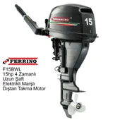 Ferrino 15hp 4 Zamanlı Uzun Şaft Elektrikli Marşlı Dıştan Takma Motor - 1