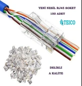 RJ45 CAT6 YENİ NESİL JACK KONNEKTÖR KOLAY KULLANIM PLASTİK 100LÜ PAKET - 1