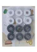 Masura İpli 12'li Plastik Siyah-Beyaz - 1