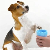 BUFFER® Silikon Jel Fırçalı Kedi Köpek Pati Ayak Temizleme Kovası Büyük thumbnail 5