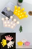 BUFFER® 3D Dekoratif Pilli Kraliçe Tacı Model Led Masa ve Gece Lambası - 6