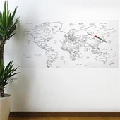 BUFFER® Yazılabilir Dünya Haritası Manyetik Duvar Stickerı 110 x 56 cm - 2