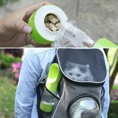 BUFFER® Taşınabilir Mama Hazneli Evcil Hayvan Suluğu Seyahat Kabı Kilitlenebilen Su Sızdırmaz 380ML - 7