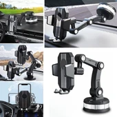 BUFFER® Jel Vantuzlu Cama Takılabilen Güçlü 360 Derece Dönebilen Ayarlanabilir Araç Içi Vantuzlu Telefon Tutucu - 1