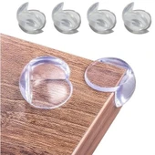 BUFFER® Bebek Çocuk Yumuşak ve Esnek Dairesel Şeffaf Yapışkanlı Güvenlik Köşe Koruyucu (4 Adet) - 2