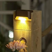 BUFFER® Solar Güneş Enerjili Şarj Edilen Köşebent Merdiven Veranda Bahçe Yolu Led Lamba Işık 4 Adet - 1
