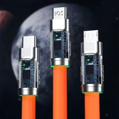 BUFFER®  3 Şarj Aleti 1 Arada Çinko Alaşım Hızlı Şarj Kablosu Turuncu - 3