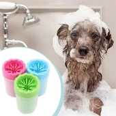 BUFFER® Silikon Jel Fırçalı Kedi Köpek Pati Ayak Temizleme Kovası Büyük thumbnail 1