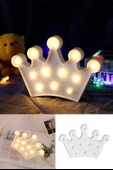 BUFFER® 3D Dekoratif Pilli Kraliçe Tacı Model Led Masa ve Gece Lambası - 5
