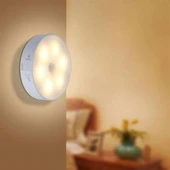 BUFFER® Hareket Sensörlü Usb Şarjlı Spot Lamba Mıknatıslı ve Yapışkanlı Gün Işığı Renk Led - 2
