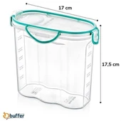 BUFFER® Kilitli Kapaklı Contalı Hava,Su Sıvı Geçirmez 1,7 Litre Erzak Saklama Kabı-SA585 - 4