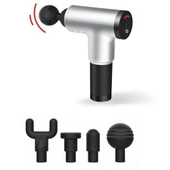 BUFFER® 4 Başlıklı 6 Seviye Hız Ayarlı Vurmalı Kas Yoğurmalı Titreşimli Masaj Tabancası Aleti thumbnail 4