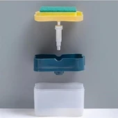 BUFFER® İkisi Bir Arada  Basmalı Pratik Sıvı Sabunluk Pompası ve Bulaşık Yıkama Süngeri Haznesi - 8