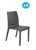 Omnipazar SY-2523 Rattan Bahçe Sandalye 4'lü Set - 1