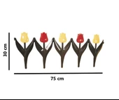 Omnipazar SY-5996 Lale Plastik Bahçe Çiti 30x75 cm 4'lü Set Sarı-Kırmızı - 2