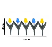 Omnipazar SY-5996 Lale Plastik Bahçe Çiti 30x75 cm 4'lü Set Sarı-Mavi - 2