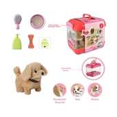 JND-6806 Hareketli Köpek ve Işıklı Sesli Şeffaf Kafes Seti -Vardem Oyuncak - 4