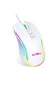 Claws  Crossfire V1 12800 Dpi Full Wide RGB Özel ABS Doku Reflex Örgü Kablolu Gaming Mouse Beyaz - 3