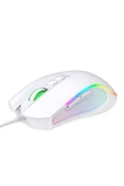 Claws  Crossfire V1 12800 Dpi Full Wide RGB Özel ABS Doku Reflex Örgü Kablolu Gaming Mouse Beyaz - 4