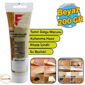Ahşap Parke Tamir Macunu Beyaz Mobilya Dolgu Çatlak Çizik Giderme 200 Gr Kullanıma Hazır Macun - 1